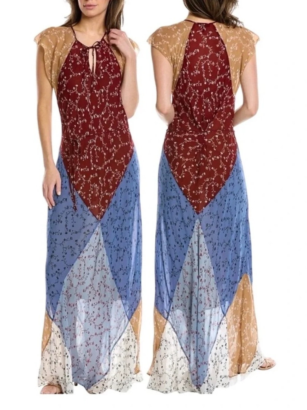 rag & bone Sam Patchwork Floral Maxi Dress Small - Picture 2 of 14